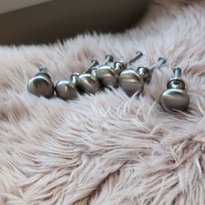 Set of 6 Satin Nickel Round Drawer Knobs
